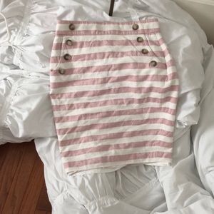 Loft fully lined pinstripe high waist pencil skirt